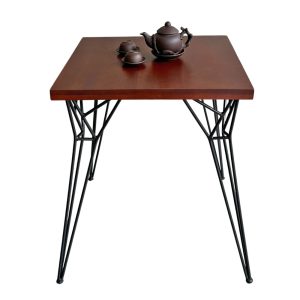 Bàn cafe vuông mặt bàn gỗ viền 34 ly chân sắt CFD68170 - hình 1