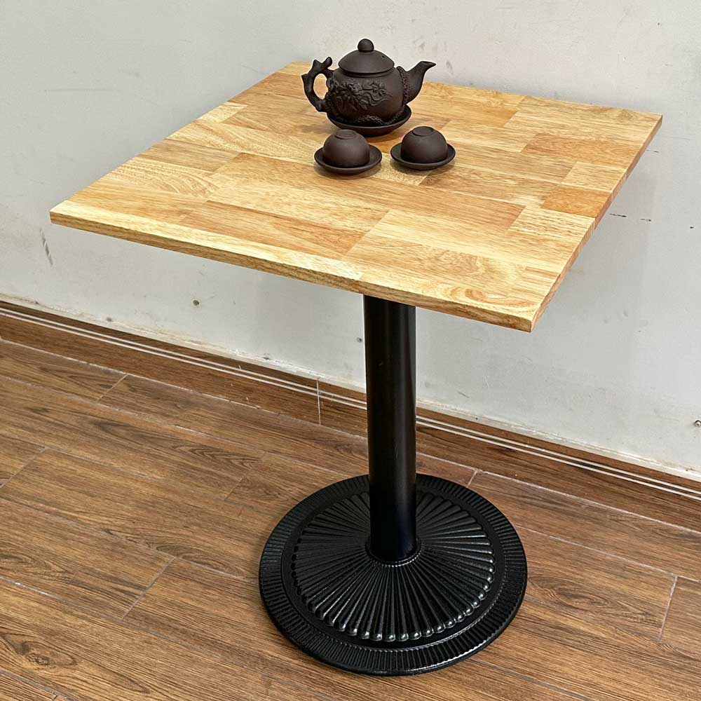 Bàn cafe vuông mặt gỗ chân bằng gang đúc CFD68167 Bàn cafe vuông mặt gỗ chân bằng gang đúc CFD68167 - hình 4