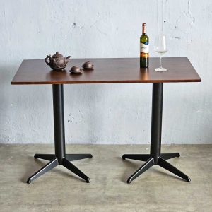 Bàn chữ nhật 120x60cm gỗ cao su chân sắt đôi CFD68230 - hình 1