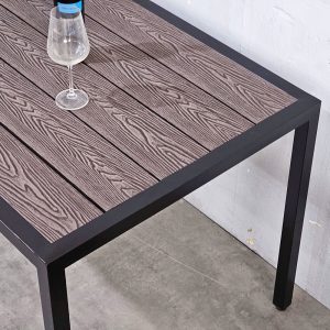 Bàn chữ nhật ngoài trời 160x80cm gỗ nhựa vân 3D - hình 1