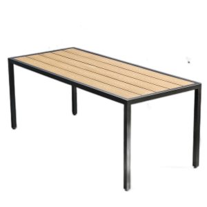 Bàn chữ nhật ngoài trời 180x80cm gỗ nhựa vân 3D