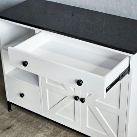 Bàn đảo bếp 104x41x80cm gỗ cao su mặt đá - hình 1