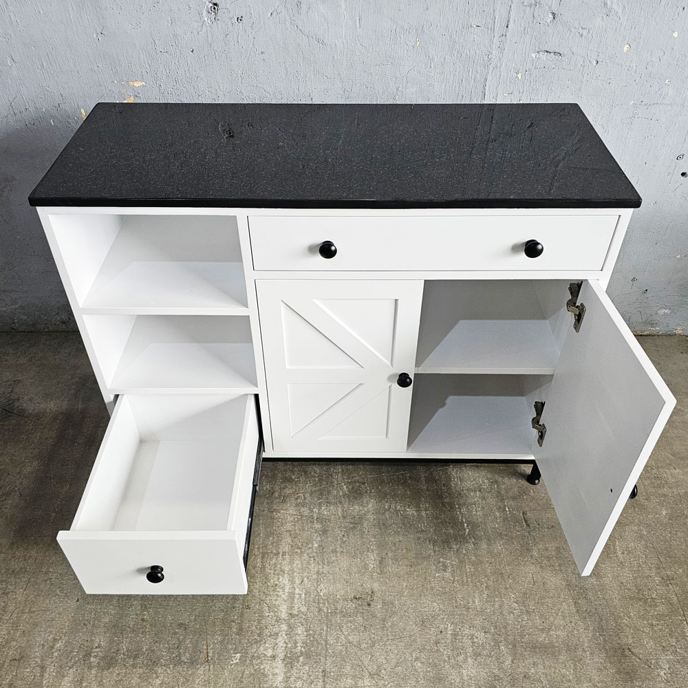 Bàn đảo bếp 104x41x80cm gỗ cao su mặt đá Bàn đảo bếp 104x41x80cm gỗ cao su mặt đá - hình 4