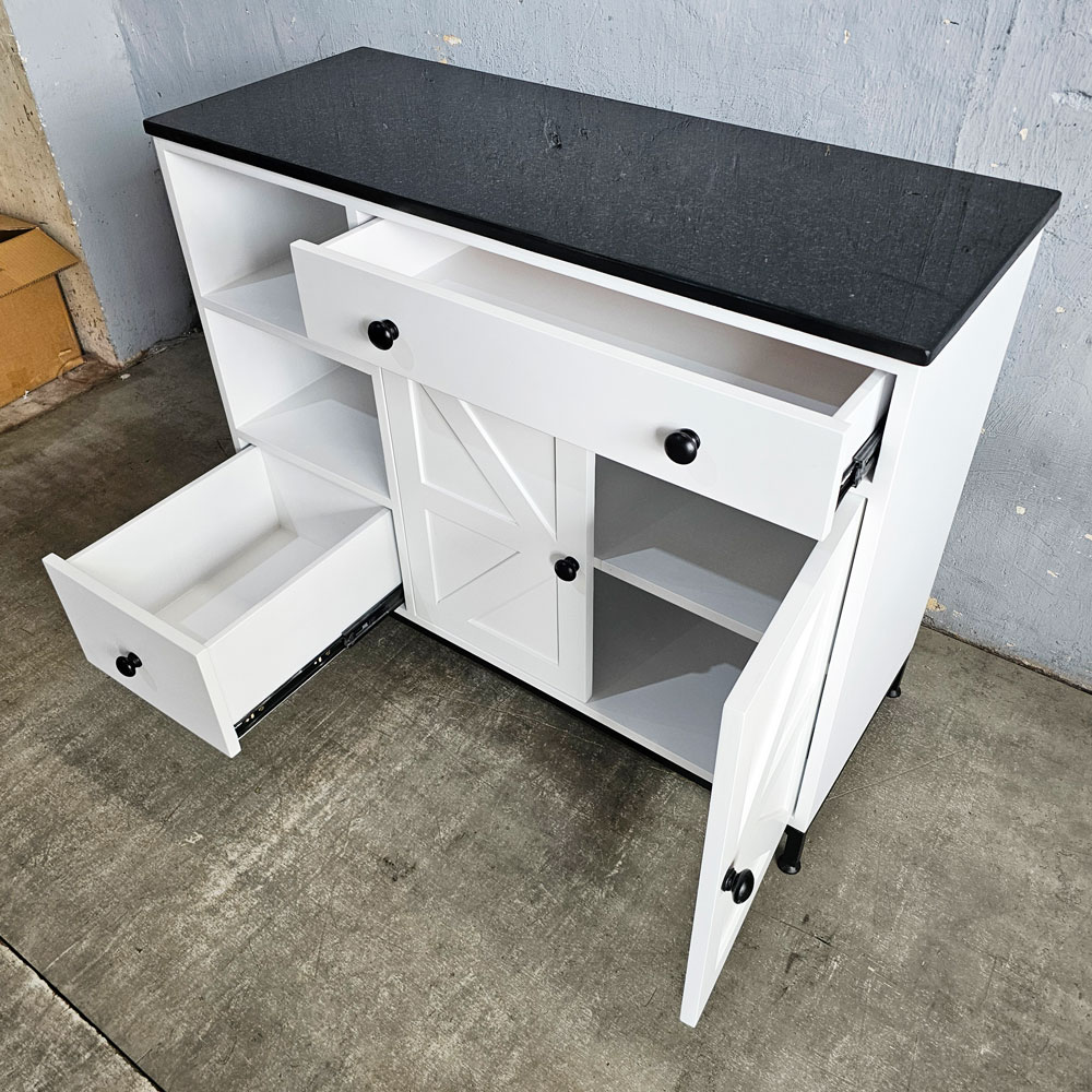 Bàn đảo bếp 104x41x80cm gỗ cao su mặt đá Bàn đảo bếp 104x41x80cm gỗ cao su mặt đá - hình 5