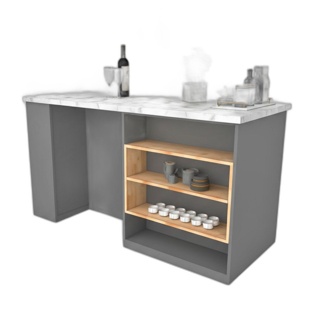 Bàn đảo bếp 160x70x85cm gỗ cao su mặt đá Bàn đảo bếp 160x70x85cm gỗ cao su mặt đá