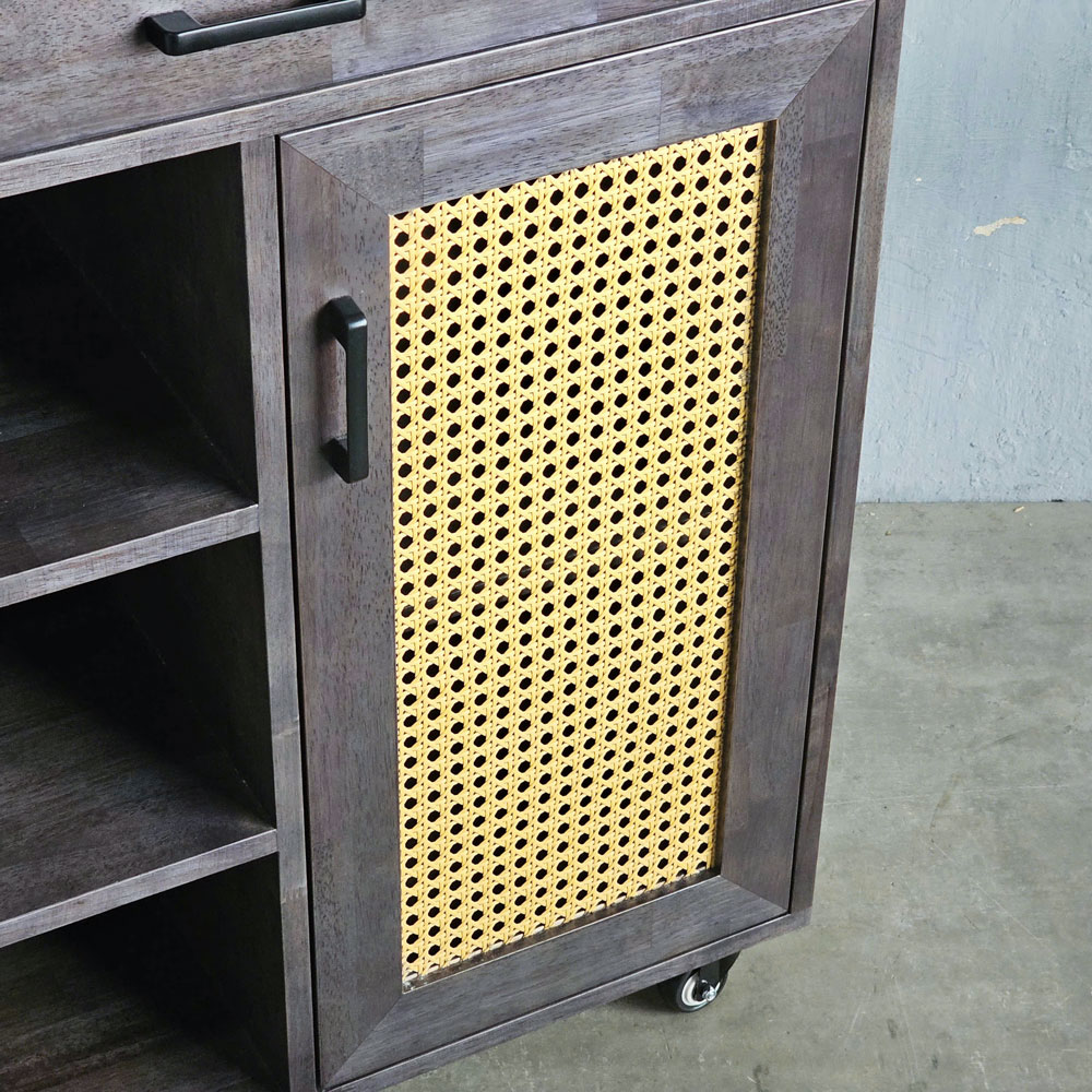 Bàn đảo bếp di động 80x40x85cm gỗ cao su mặt đá Bàn đảo bếp di động 80x40x85cm gỗ cao su mặt đá - hình 4