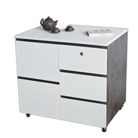 Bàn đảo bếp di động 80x50x75cm gỗ cao su