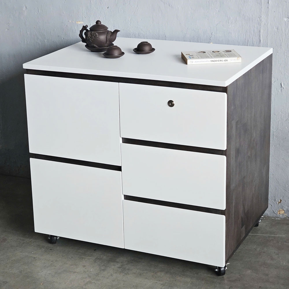 Bàn đảo bếp di động 80x50x75cm gỗ cao su Bàn đảo bếp di động 80x50x75cm gỗ cao su - hình 2
