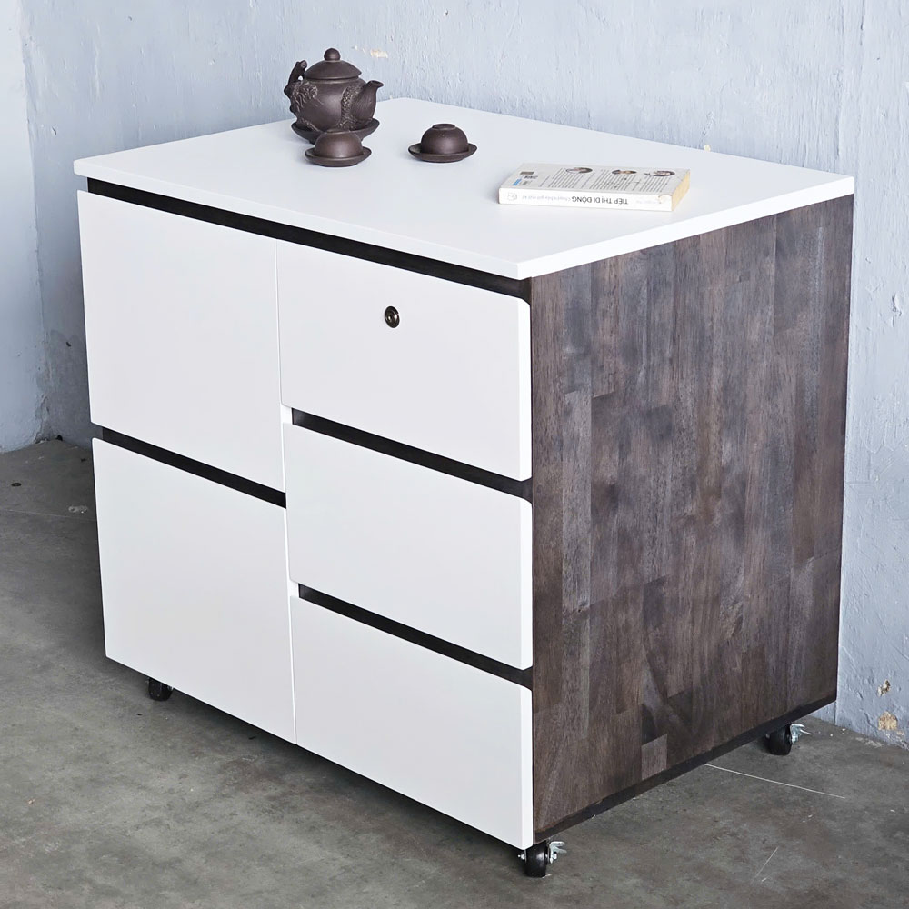 Bàn đảo bếp di động 80x50x75cm gỗ cao su Bàn đảo bếp di động 80x50x75cm gỗ cao su - hình 4