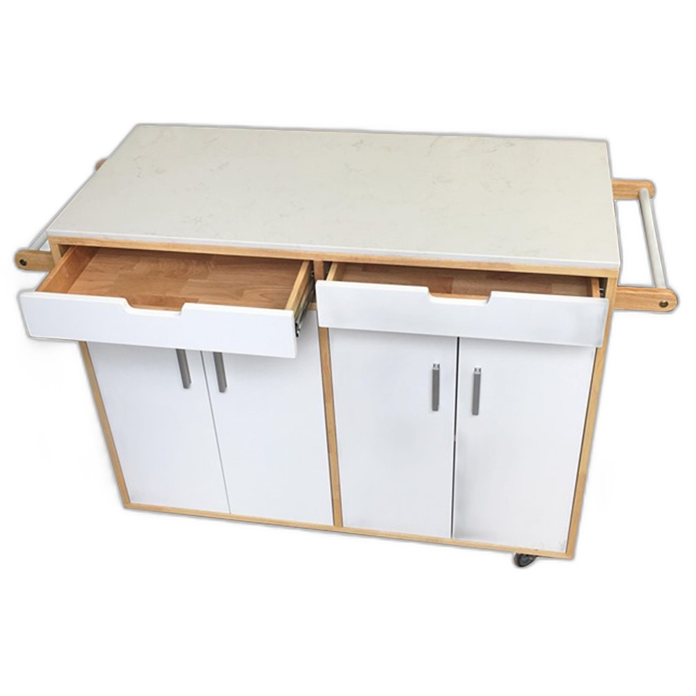 Bàn đảo bếp di động có bánh xe mặt đá (110x50x90cm) Bàn đảo bếp di động có bánh xe mặt đá (110x50x90cm)