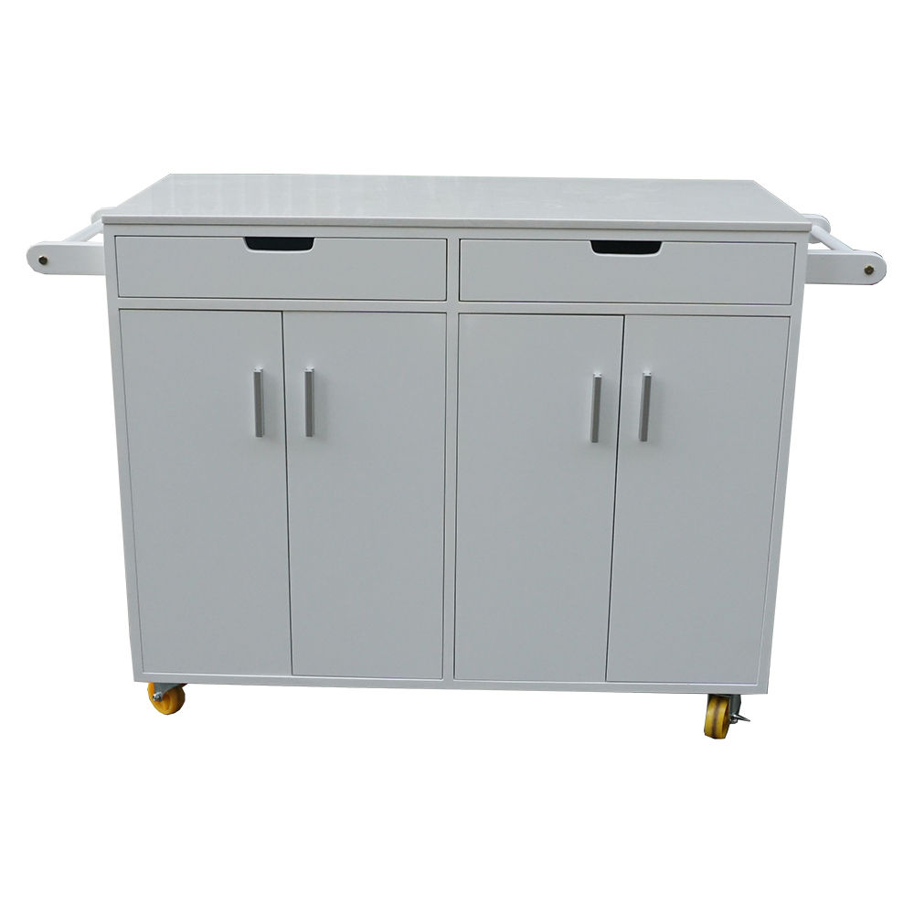 Bàn đảo bếp di động Full Trắng có bánh xe mặt đá (110x50x90cm) Bàn đảo bếp di động Full Trắng có bánh xe mặt đá (110x50x90cm) - hình 1