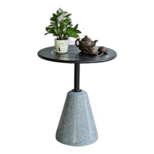 Bàn decor, bàn cafe tròn chân bê tông đá mài CFD68125