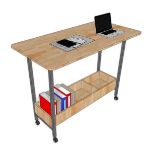 Lỗi 404 Bàn đứng di động có kệ sách 140x70x105cm chân sắt STD68041