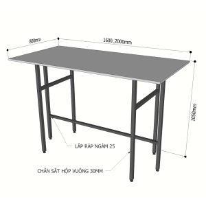 Bàn đứng mặt gỗ Plyood phủ melamin chân sắt lắp ráp STD68034 - hình 1