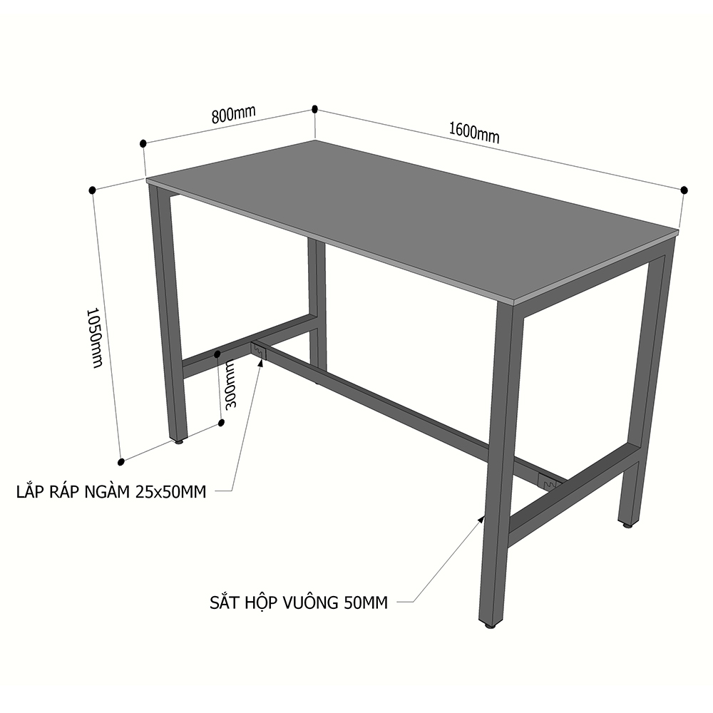 Bàn Họp Đứng Nhóm 4 Người Ván Plywood Chân Sắt Lắp Ráp STD68039 Bàn Họp Đứng Nhóm 4 Người Ván Plywood Chân Sắt Lắp Ráp STD68039 - hình 2