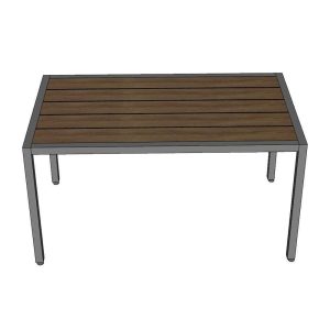 Bàn ngoài trời 140x70cm gỗ nhựa chân sắt - hình 1