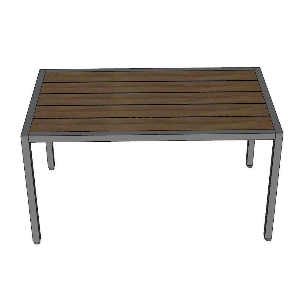 Bàn ngoài trời 140x70cm gỗ nhựa chân sắt Bàn ngoài trời 140x70cm gỗ nhựa chân sắt - hình 1