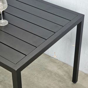 Bàn ngoài trời 180x80cm chân sắt gỗ cao su - hình 1