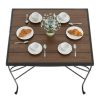 Bàn ngoài trời vuông 90x90cm gỗ nhựa vân nổi 3D