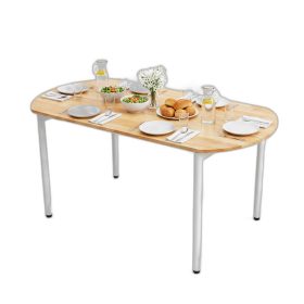 Bàn Oval 160x80cm gỗ cao su chân sắt hệ Hệ OMA II