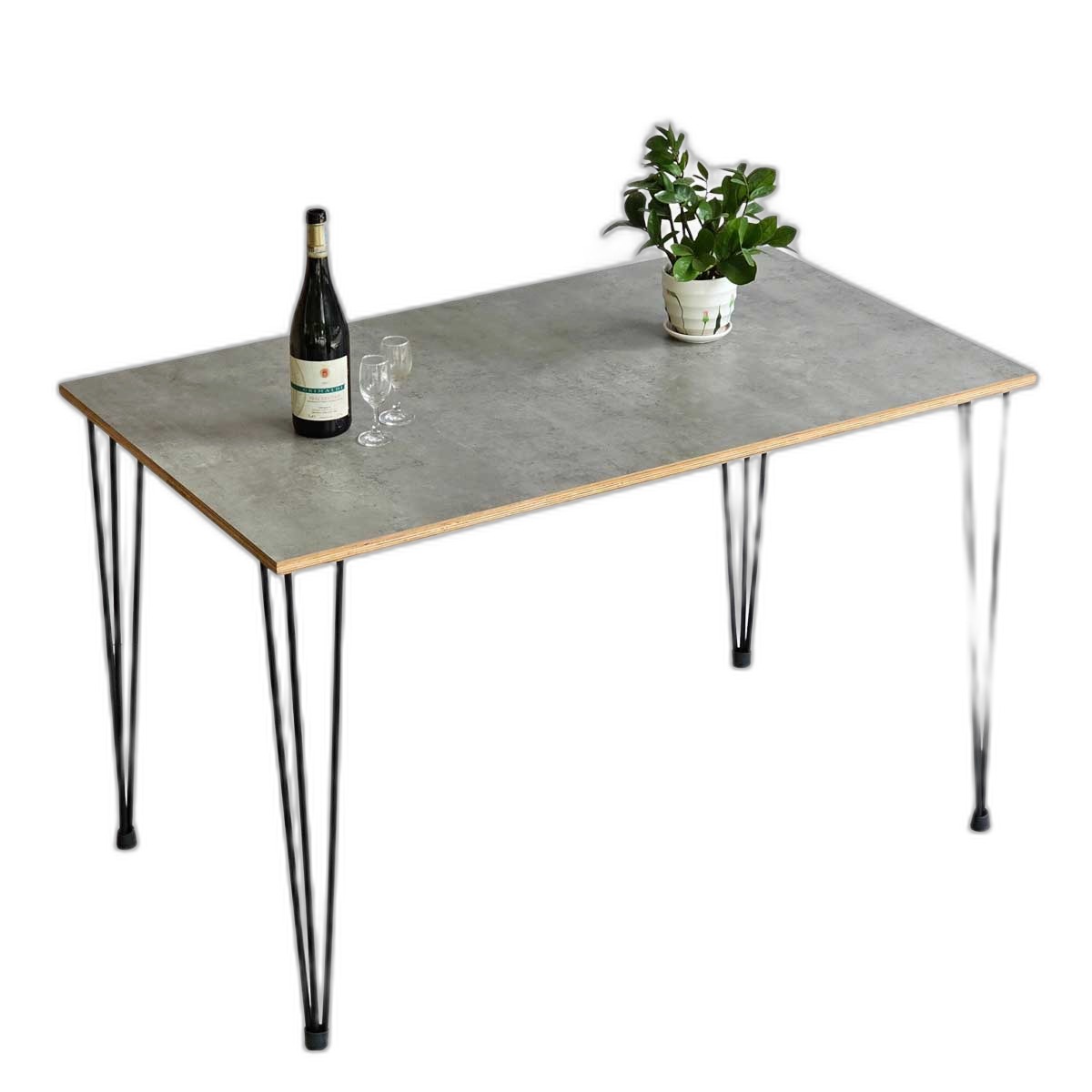 Bàn quán ăn cafe 120x70cm gỗ plywood chân sắt Hairpin CFD68200 Bàn quán ăn cafe 120x70cm gỗ plywood chân sắt Hairpin CFD68200