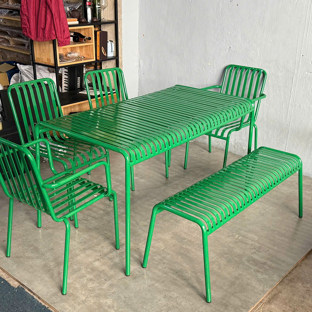 Bàn sắt ngoài trời 140cm sơn tĩnh điện nhiều màu Bàn sắt ngoài trời 140cm sơn tĩnh điện nhiều màu - hình 5