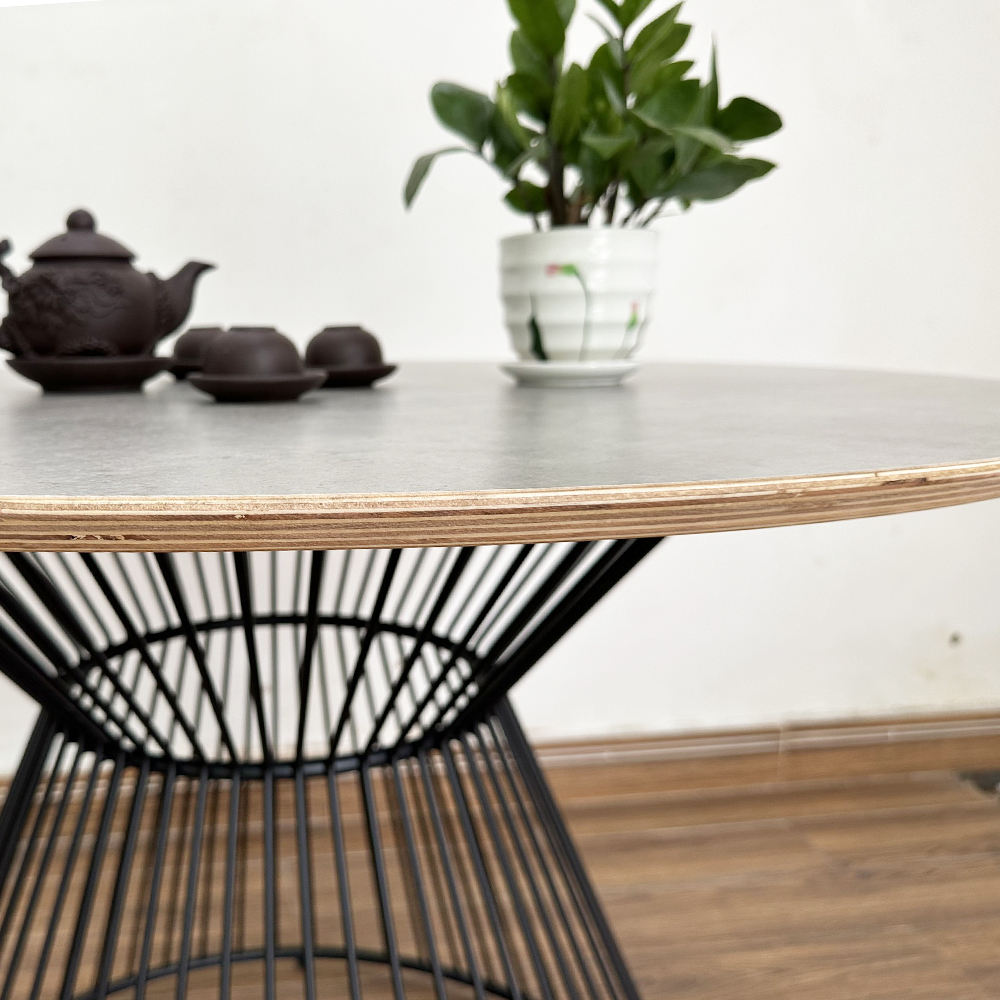 Bàn tròn 100 120cm gỗ plywood chân sắt cổ lọ Bàn tròn 100 120cm gỗ plywood chân sắt cổ lọ - hình 4