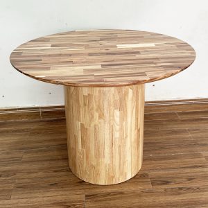Bàn tròn 100cm gỗ Tràm chân gỗ cao su - hình 1