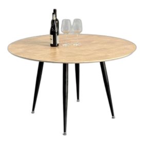 Bàn tròn 120cm gỗ Plywood vân Cut Trunk chân sắt côn