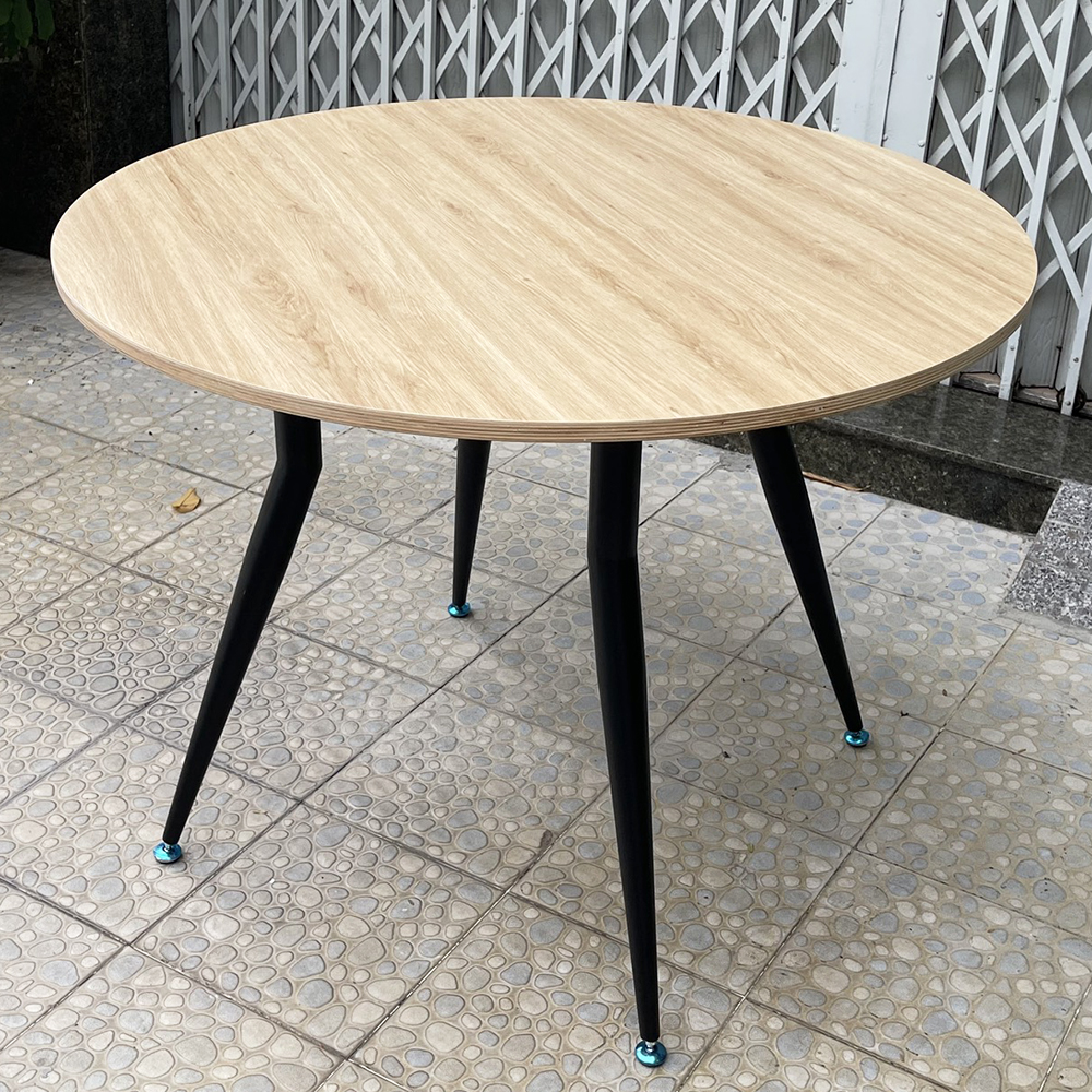 Bàn tròn 1m gỗ Plywood chân sắt côn Bàn tròn 1m gỗ Plywood chân sắt côn - hình 4