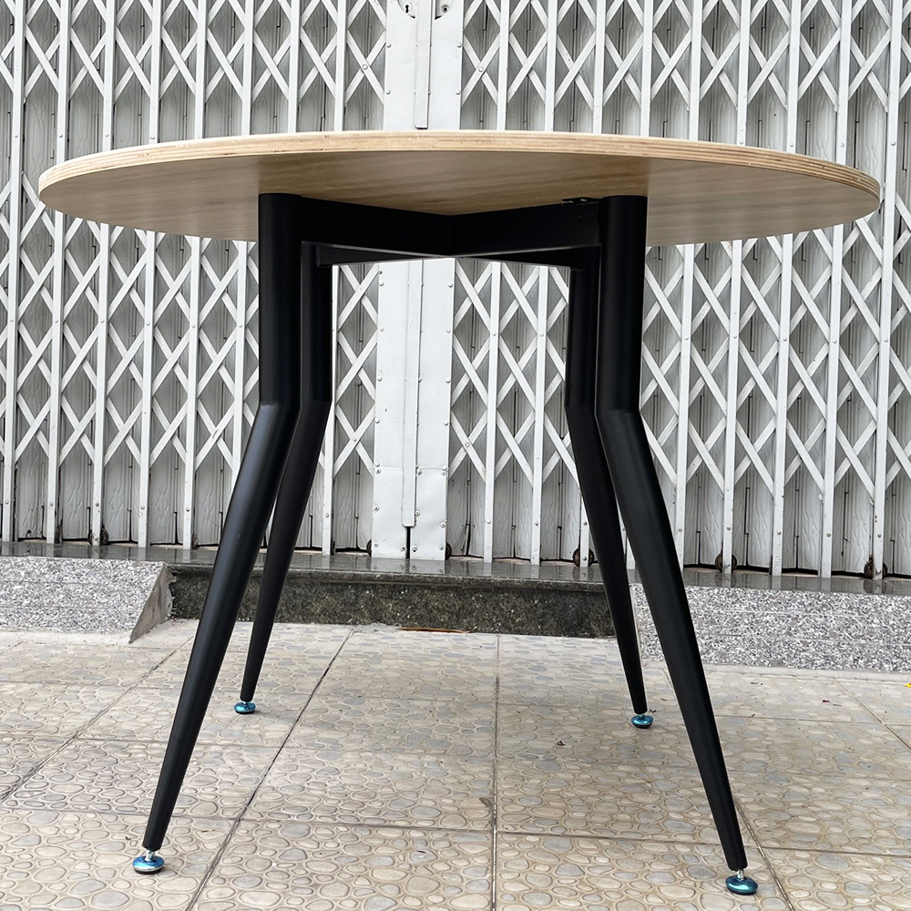 Bàn tròn 1m gỗ Plywood chân sắt côn Bàn tròn 1m gỗ Plywood chân sắt côn - hình 5