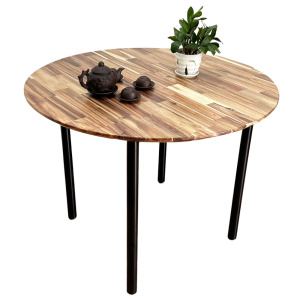 Bàn tròn gỗ cao su chân sắt sơn tĩnh điện - hình 1