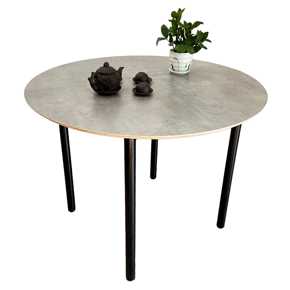 Bàn tròn gỗ Plywood chân sắt sơn tĩnh điện Bàn tròn gỗ Plywood chân sắt sơn tĩnh điện - hình 1