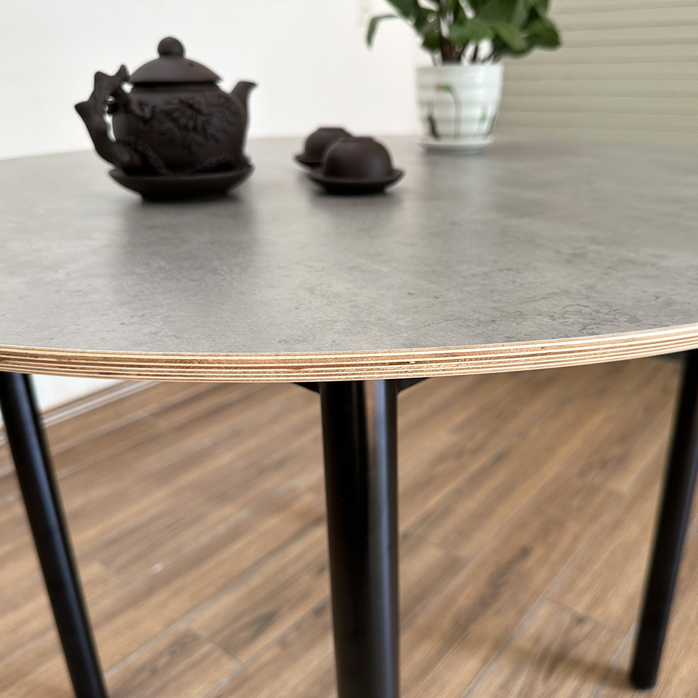 Bàn tròn gỗ Plywood chân sắt sơn tĩnh điện Bàn tròn gỗ Plywood chân sắt sơn tĩnh điện - hình 2