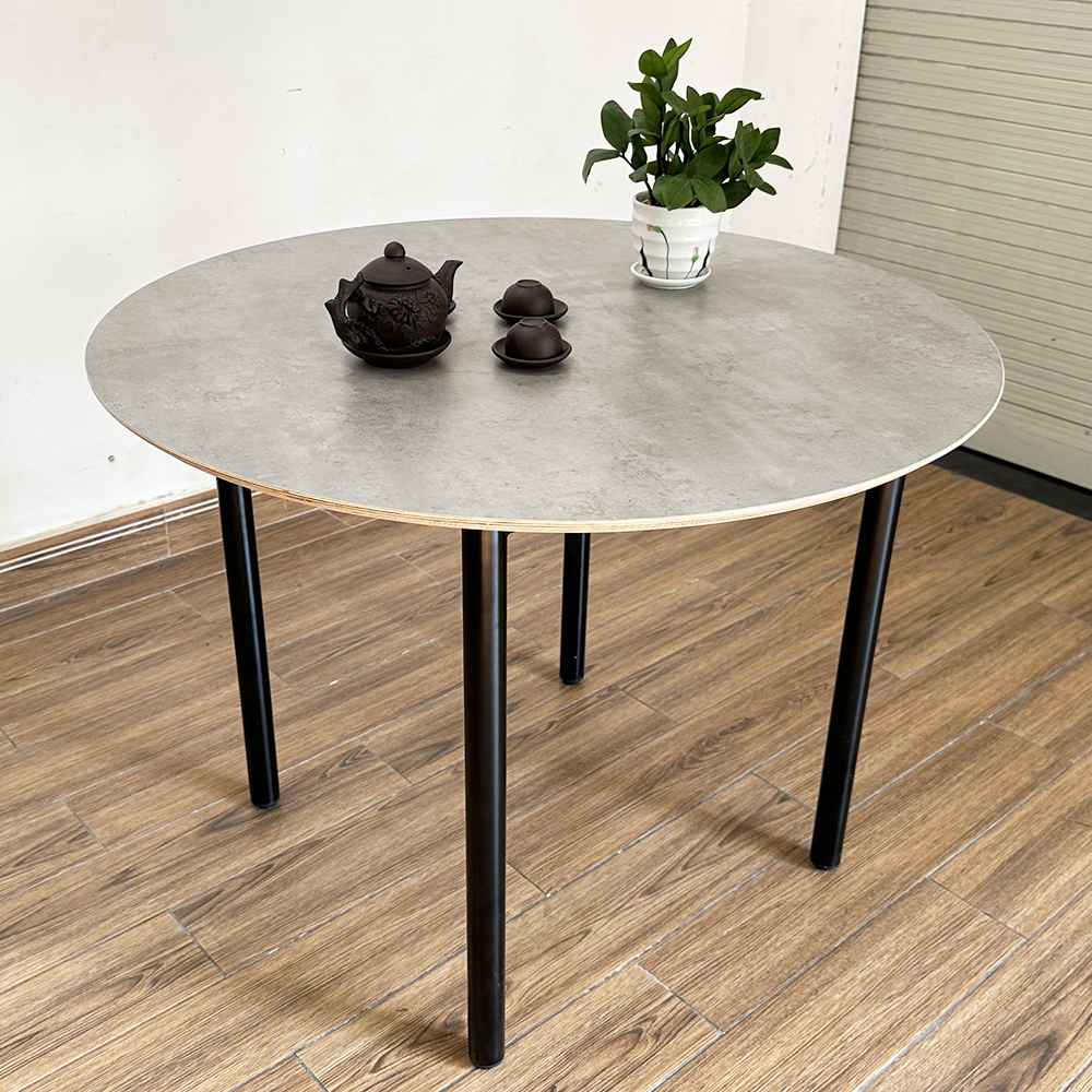 Bàn tròn gỗ Plywood chân sắt sơn tĩnh điện Bàn tròn gỗ Plywood chân sắt sơn tĩnh điện - hình 4