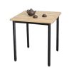 Bàn vuông 70cm gỗ tự nhiên chân sắt tròn BA68151
