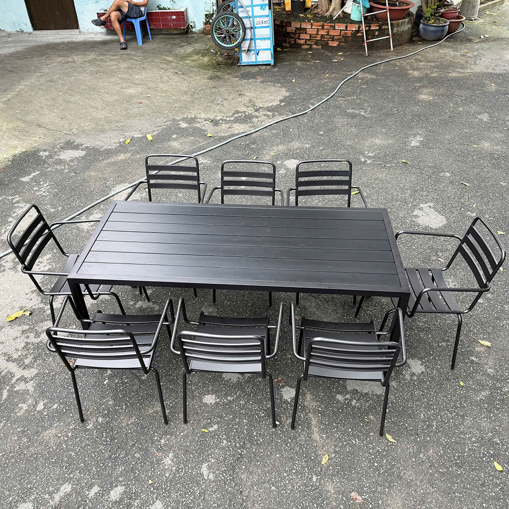Bộ bàn 180cm và 8 ghế sắt ngoài trời - C Bộ bàn 180cm và 8 ghế sắt ngoài trời - C - hình 5