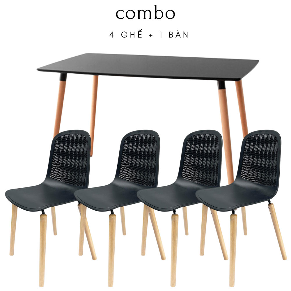 Bộ bàn ăn 120cm và 4 ghế Bộ bàn ăn 120cm và 4 ghế - hình 3