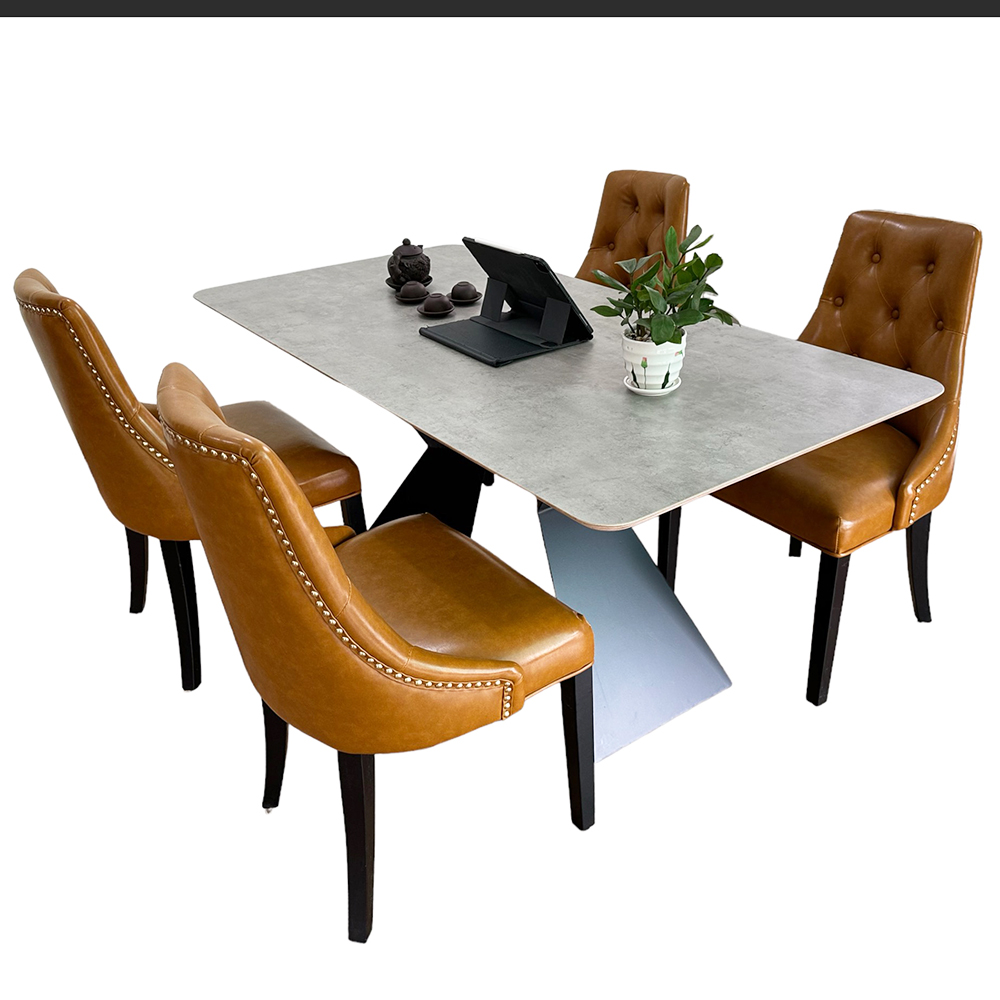 Bộ Bàn Ăn Gỗ Plywood và 4 Ghế Nệm Lưng Cao Bộ Bàn Ăn Gỗ Plywood và 4 Ghế Nệm Lưng Cao - hình 1