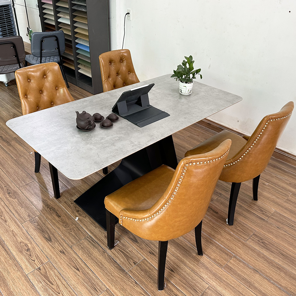 Bộ Bàn Ăn Gỗ Plywood và 4 Ghế Nệm Lưng Cao Bộ Bàn Ăn Gỗ Plywood và 4 Ghế Nệm Lưng Cao - hình 2