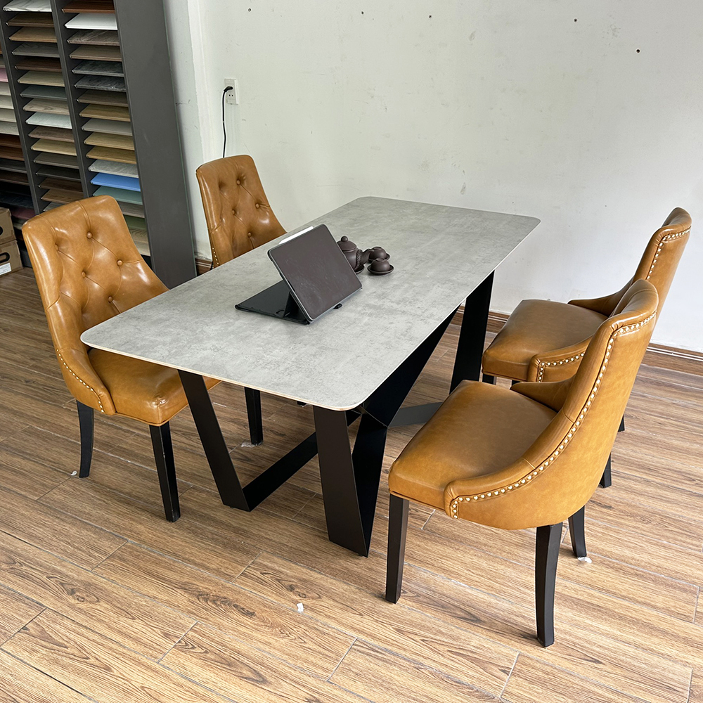 Bộ Bàn Ăn Gỗ Plywood và 4 Ghế Nệm Lưng Cao Bộ Bàn Ăn Gỗ Plywood và 4 Ghế Nệm Lưng Cao - hình 2