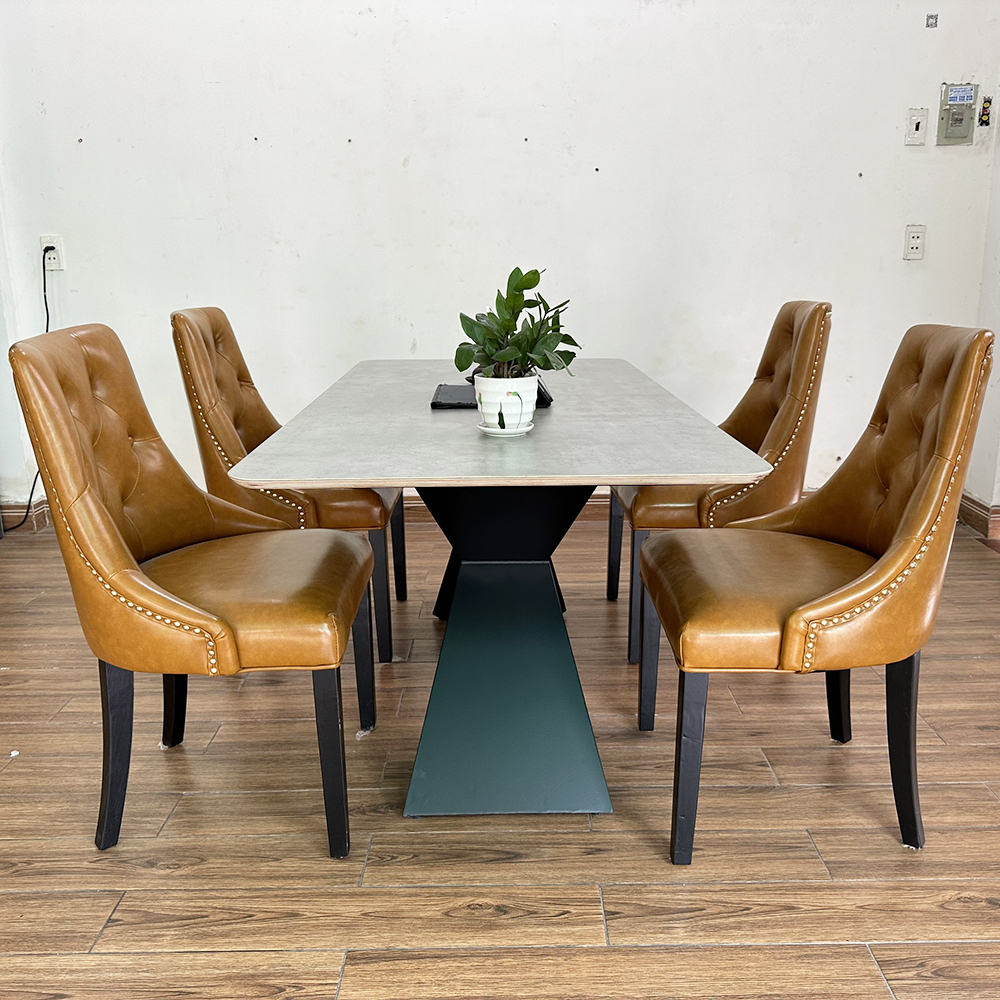Bộ Bàn Ăn Gỗ Plywood và 4 Ghế Nệm Lưng Cao Bộ Bàn Ăn Gỗ Plywood và 4 Ghế Nệm Lưng Cao - hình 3