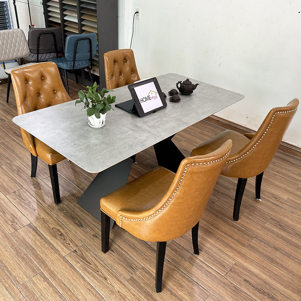 Bộ Bàn Ăn Gỗ Plywood và 4 Ghế Nệm Lưng Cao Bộ Bàn Ăn Gỗ Plywood và 4 Ghế Nệm Lưng Cao - hình 4