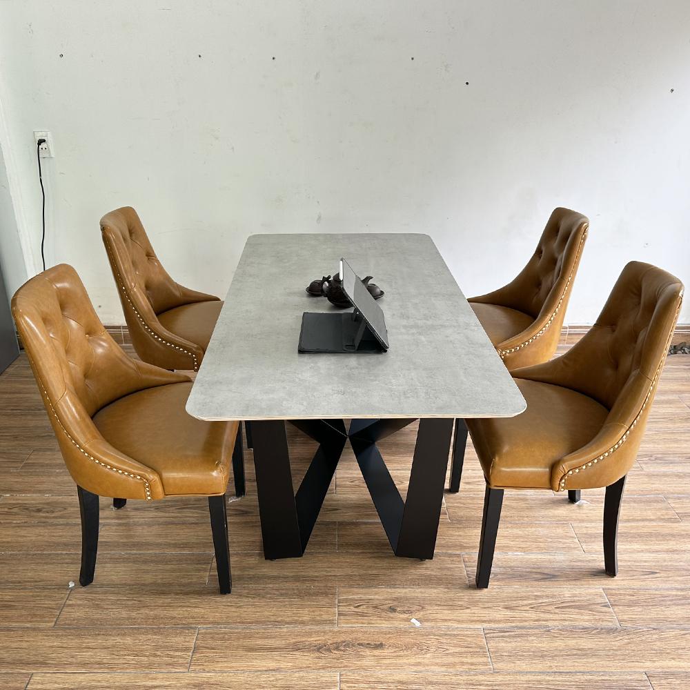 Bộ Bàn Ăn Gỗ Plywood và 4 Ghế Nệm Lưng Cao Bộ Bàn Ăn Gỗ Plywood và 4 Ghế Nệm Lưng Cao - hình 4