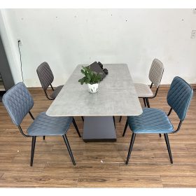 Bộ Bàn Ăn Gỗ Plywood và 4 Ghế Nệm Nhiều Màu - hình 1