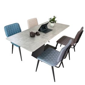 Bộ Bàn Ăn Gỗ Plywood và 4 Ghế Nệm Nhiều Màu - hình 1
