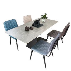 Bộ Bàn Ăn Gỗ Plywood và 4 Ghế Nệm Nhiều Màu - hình 1