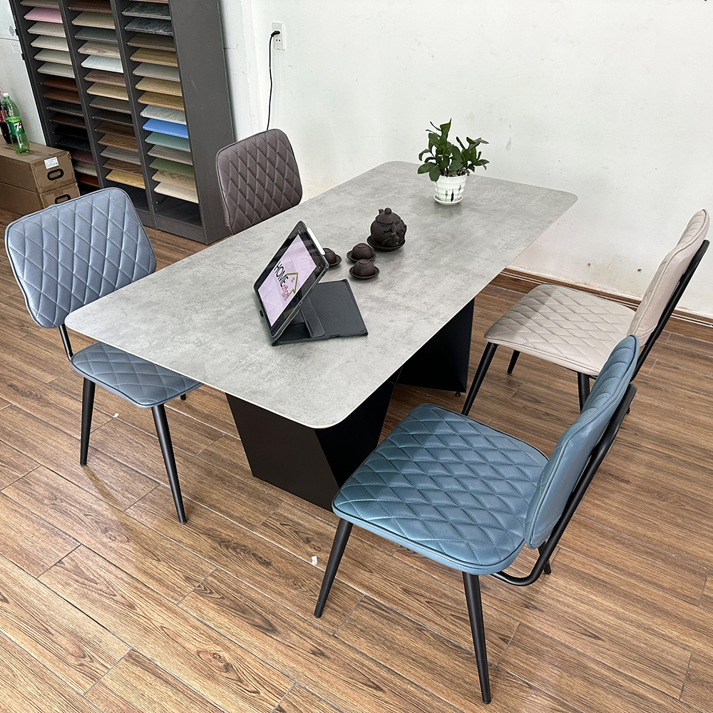 Bộ Bàn Ăn Gỗ Plywood và 4 Ghế Nệm Nhiều Màu Bộ Bàn Ăn Gỗ Plywood và 4 Ghế Nệm Nhiều Màu - hình 2