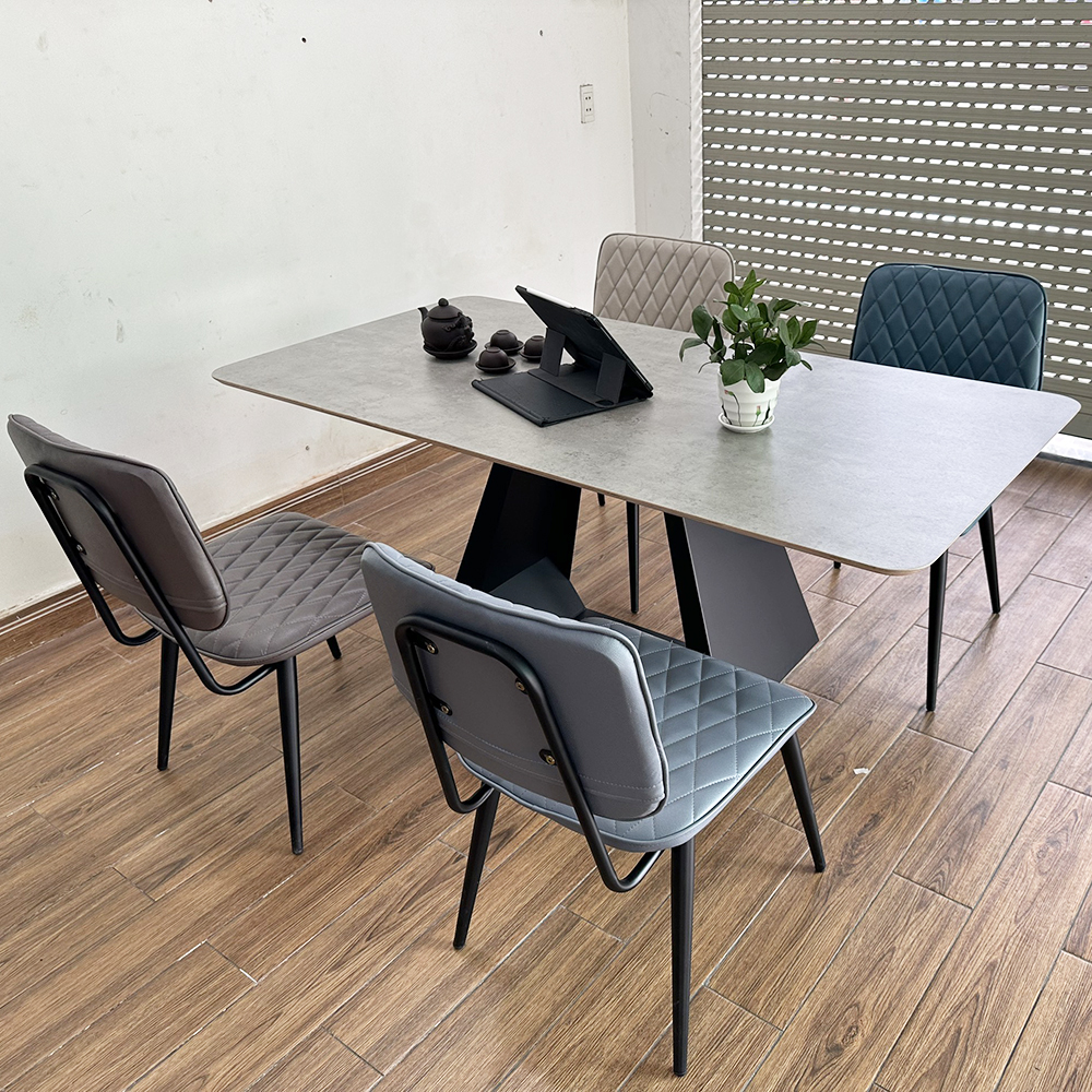 Bộ Bàn Ăn Gỗ Plywood và 4 Ghế Nệm Nhiều Màu Bộ Bàn Ăn Gỗ Plywood và 4 Ghế Nệm Nhiều Màu - hình 3