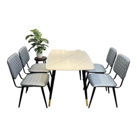 Bộ Bàn Ăn Mặt Đá Và 4 Ghế Nệm Nhiều Màu - hình 1